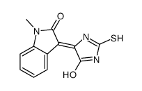 (3Z)-1-Methyl-3-(5-oxo-2-sulfanylidene-imidazolidin-4-ylidene)indol-2-one Structure