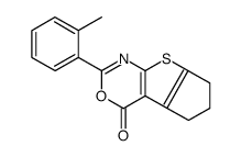 3-(2-methylphenyl)-7,8-dihydro-6H-cyclopenta[2,3]thieno[2,4-b][1,3]oxazin-1-one结构式
