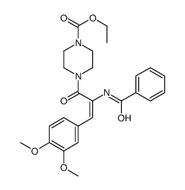 ethyl 4-[(Z)-2-benzamido-3-(3,4-dimethoxyphenyl)prop-2-enoyl]piperazine-1-carboxylate结构式