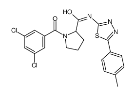 1-(3,5-dichlorobenzoyl)-N-[5-(4-methylphenyl)-1,3,4-thiadiazol-2-yl]pyrrolidine-2-carboxamide Structure