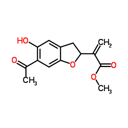 Methyl 2-(6-acetyl-5-hydroxy-2,3-dihydrobenzofuran-2-yl)propenoate Structure