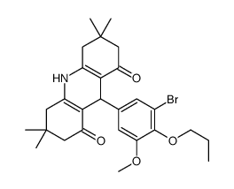 9-(3-bromo-5-methoxy-4-propoxyphenyl)-3,3,6,6-tetramethyl-2,4,5,7,9,10-hexahydroacridine-1,8-dione Structure