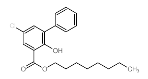[1,1'-Biphenyl]-3-carboxylicacid, 5-chloro-2-hydroxy-, octyl ester结构式