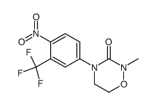 2-methyl-4-[4-nitro-3-(trifluoromethyl)-phenyl]-5,6-dihydro-2H-1,2,4-oxadiazine-3-one结构式
