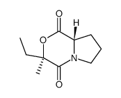 (3S,8aS)-3-ethyl-3-methyl-1,4-dioxo-3,4,6,7,8,8a-hexahydro-1H-pyrrolo[2,1-c][1,4]oxazine结构式