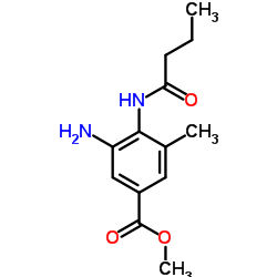 3-甲基-4-丁酰氨基-5-氨基苯甲酸甲酯结构式