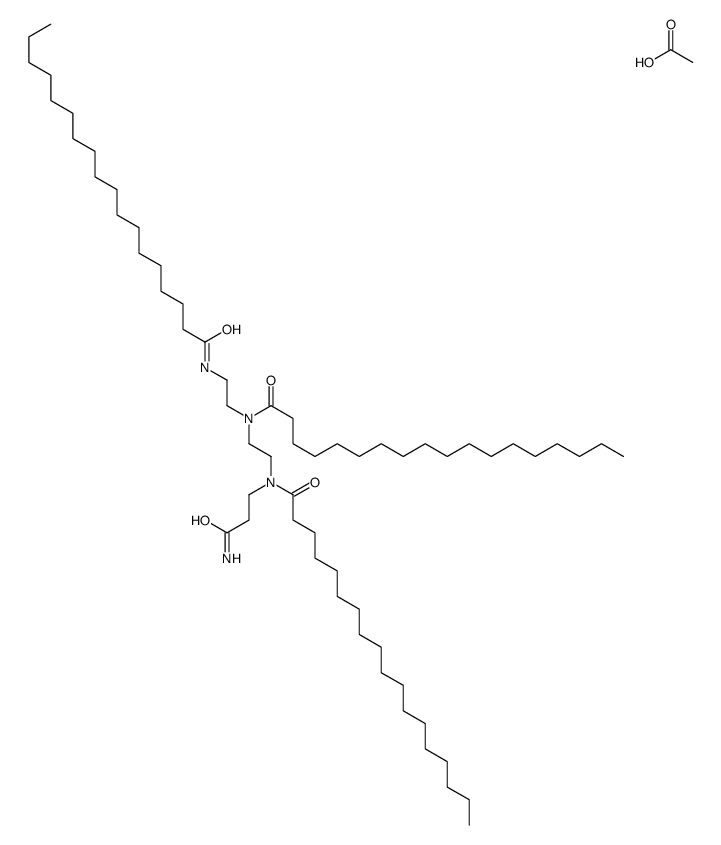 N-[2-[(3-氨基-3-氧代丙基)(十八烷酰基)氨基]乙基]-N-[2-[(十八烷酰基)氨基]乙基]-十八酰胺单乙酸盐结构式