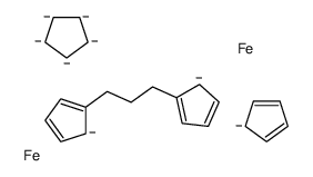 cyclopenta-1,3-diene,5-(3-cyclopenta-2,4-dien-1-ylpropyl)cyclopenta-1,3-diene,cyclopentane,iron Structure