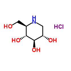 (2R,3R,4R,5S)-2-羟甲基-3,4,5-三羟基哌啶盐酸盐结构式