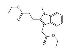 3-(3-(2-乙氧基-2-氧代乙基)-1-甲基-1H-吲哚-2-基)丙酸乙酯结构式