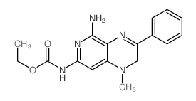 Carbamic acid, (5-amino-1,2-dihydro-1-methyl-3-phenylpyrido(3,4-b)pyrazin-7-yl)-, ethyl ester Structure
