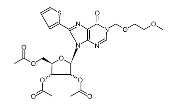 2',3',5'-tri-O-acetyl-1-[(2-methoxyethoxy)methyl]-8-(2-thienyl)inosine结构式