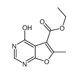 ethyl 6-methyl-4-oxo-1,4-dihydrofuro[2,3-d]pyrimidine-5-carboxylate结构式