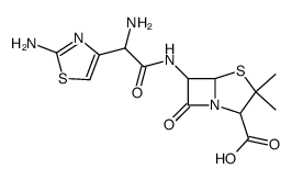 6-[(+/-)-α-amino-α-(2-aminothiazol-4-yl)acetamido]penicillanic acid结构式