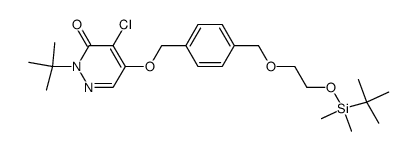 2-tert-butyl-5-(4-((2-(tert-butyldimethylsilyloxy)ethoxy)methyl)benzyloxy)-4-chloropyridazin-3(2H)-one结构式