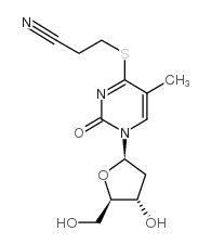 S4-(2-氰基乙基)-4-硫代胸腺嘧啶脱氧核苷结构式