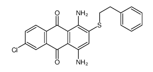 1,4-diamino-6-chloro-2-(2-phenylethylsulfanyl)anthracene-9,10-dione Structure