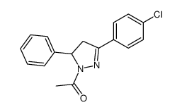 1-[5-(4-chlorophenyl)-3-phenyl-3,4-dihydropyrazol-2-yl]ethanone Structure