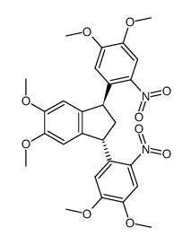 trans-1,3-Bis(4,5-dimethoxy-2-nitrophenyl)-5,6-dimethoxyindane结构式