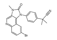 2-[4-(8-溴-3-甲基-2-氧-2,3-二氢-咪唑[4,5-c]喹啉-1-基)-苯基]-2-甲基-丙腈结构式