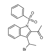 1-(3-(1-bromoethyl)-1-(phenylsulfonyl)-1H-indol-2-yl)ethan-1-one Structure