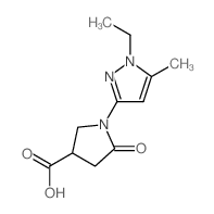 1-(1-乙基-5-甲基-1H-吡唑-3-基)-5-氧代吡咯烷-3-羧酸结构式