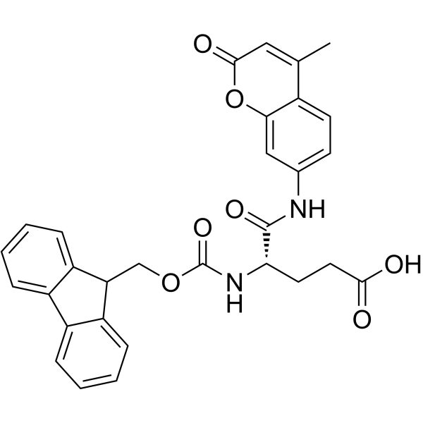 Fmoc-L-谷氨酸α-7-酰胺基-4-甲基香豆素结构式