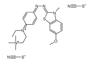 2-[[4-[ethyl[2-(trimethylammonio)ethyl]amino]phenyl]azo]-6-methoxy-3-methylbenzothiazolium dithiocyanate Structure