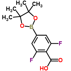 2,6-二氟-4-(4,4,5,5-四甲基-1,3,2-二噁硼烷-2-基)苯甲酸结构式