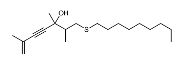 2,3,6-trimethyl-1-nonylsulfanyl-hept-6-en-4-yn-3-ol结构式