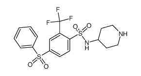 4-(phenylsulfonyl)-N-piperidin-4-yl-2-(trifluoromethyl)benzenesulfonamide结构式