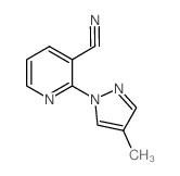 2-(4-甲基-1H-吡唑-1-基)烟腈结构式