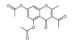 3-Acetyl-5,7-bis(acetyloxy)-2-methyl-4H-1-benzopyran-4-one结构式