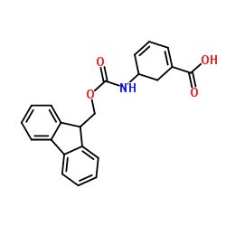 5-{[(9H-Fluoren-9-ylmethoxy)carbonyl]amino}-1,3-cyclohexadiene-1-carboxylic acid结构式