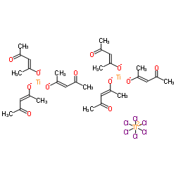 双[三(2,4-乙酰丙酮化)钛(IV)]六氯钛酸(IV)盐结构式