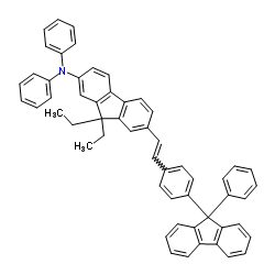 9,9-Diethyl-N,N-diphenyl-7-{(E)-2-[4-(9-phenyl-9H-fluoren-9-yl)phenyl]vinyl}-9H-fluoren-2-amine Structure