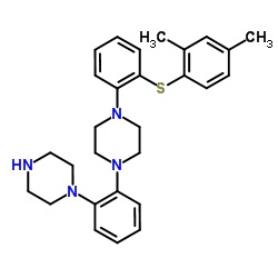 1-{2-[(2,4-Dimethylphenyl)sulfanyl]phenyl}-4-[2-(1-piperazinyl)phenyl]piperazine Structure