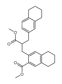 methyl 3-(3-methoxy-3-oxo-2-((5,6,7,8-tetrahydronaphthalen-2-yl)methyl)propyl)-5,6,7,8-tetrahydronaphthalene-2-carboxylate结构式