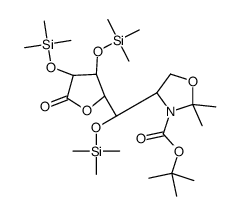 tert-butyl 2,2-dimethyl-4-[(R)-[(2S,3S,4S)-5-oxo-3,4-bis(trimethylsilyloxy)oxolan-2-yl]-trimethylsilyloxymethyl]-1,3-oxazolidine-3-carboxylate结构式
