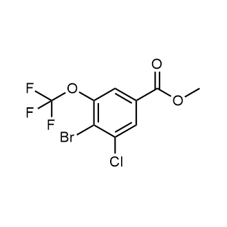 4-溴-3-氯-5-(三氟甲氧基)苯甲酸甲酯结构式