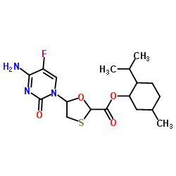 (2S,5R)-5-Fluoro cytosine-1-yl-[1,3]-oxathiolane-2-carboxylic acid menthyl ester (FCME) Structure