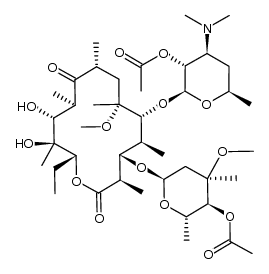 2',4''-di-O-acetylclarithromycin Structure