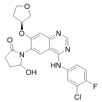 1-(4-((3-氯-4-氟苯基)氨基)-7-(((S)-四氢呋喃-3-基)氧基)喹唑啉-6-基)-5-羟基吡咯烷酮-2-酮(阿法替尼杂质)结构式