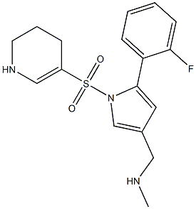 1-(5-(2-氟苯基)-1-(((1,4,5,6-四氢吡啶-3-基)磺酰基)-1H-吡咯-3-基)-N-甲基甲胺结构式