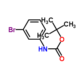 N-(叔丁氧羰基)-3-溴苯胺结构式