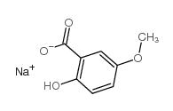 2-羟基-5-甲氧基苯甲酸钠结构式