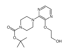 2-[3-(4-叔丁氧羰基-1-哌嗪基)-2-吡嗪氧基]乙醇结构式
