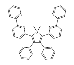 2,5-Bis(2,2'-bipyridin-6-yl)-1,1-dimethyl-3,4-diphenylsilole结构式