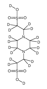 哌嗪-N,N’-二(2-乙磺酸)-D18结构式
