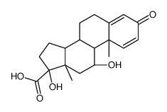 (11BETA,17ALPHA)-11,17-二羟基-3-氧代雄甾-1,4-二烯-17-羧酸结构式